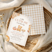 Süsse Pie Gingham Teddy Bear Fall Baby Dusche Einladung