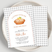Süsse Pie Gray Gingham Checkered Fall Baby Dusche Einladung