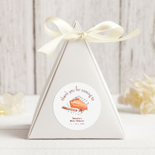 Süsse Pie ist auf dem Weg Babydusche Danke Runder Aufkleber