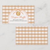 Süsse Pie ist auf dem Weg Babydusche Windeln Raffl Begleitkarte (Vorne/Hinten)