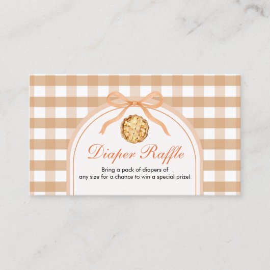 Süsse Pie ist auf dem Weg Babydusche Windeln Raffl Begleitkarte (Vorderseite)