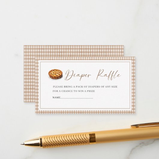 Süsse Pie ist unterwegs Babydusche Begleitkarte (Vorderseite/Rückseite Beispiel)