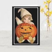 Süsse-Pie mit Pumpkin - Halloween-Karte Karte (Gelbe Blume)