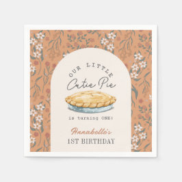 Süsse Pie Orange Floral 1. Geburtstag Serviette