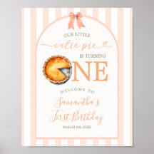 Süsse Pie Orange Gingham 1. Geburtstag Begrüßungsz
