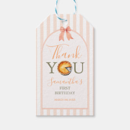 Süsse Pie Orange Gingham 1. Geburtstag Vielen Dank Geschenkanhänger