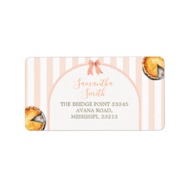 Süsse Pie Orange Gingham 1. Geburtstagsadresse Adressaufkleber