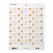 Süsse Pie Orange Gingham 1. Geburtstagsadresse Adressaufkleber (Vorne)