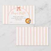 Süsse Pie Orange Gingham Baby Dusche Windel Raffel Begleitkarte (Vorne/Hinten)