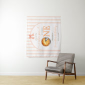 Süsse Pie Orange Gingham Birthday Begrüßungsband Wandteppich (Beispiel)