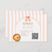Süsse Pie Orange Gingham Birthday UAwg QR Card Dankeskarte (Vorne/Hinten)