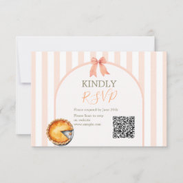 Süsse Pie Orange Gingham Birthday UAwg QR Card Dankeskarte