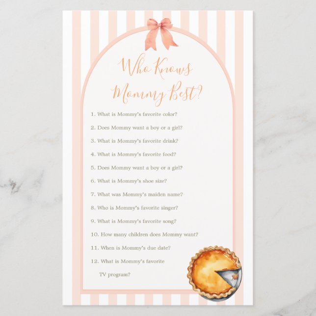 Süsse Pie Orange Gingham, die Mommy Best Game kenn (Vorderseite)