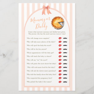 Süsse Pie Orange Gingham Mommy oder Daddy Game