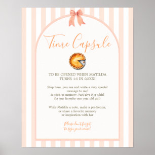 Süsse Pie Orange Gingham Time Kapsel Poster