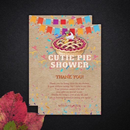 Süsse Pie Party Babydusche Dankeskarte