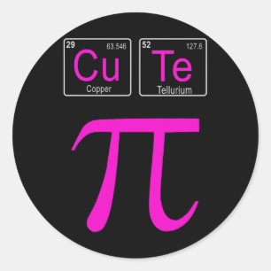 Süsse Pie Pi Tag Niedliche Mathematik Periodische Runder Aufkleber