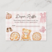 Süsse Pie Pink Fall Girl Dusche Windeln Windeln Ra Begleitkarte (Vorderseite)