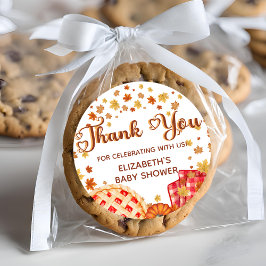 Süsse Pie Pumpkin Fall Baby Dusche Danke Runder Aufkleber