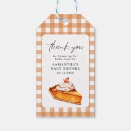 Süsse Pie Pumpkin Fall Baby Dusche Gingham Geschenkanhänger