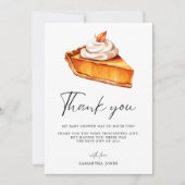 Süsse Pie Pumpkin Fall Babydusche Dankeskarte (Vorderseite)