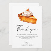 Süsse Pie Pumpkin Fall Babydusche Dankeskarte (Vorne/Hinten)