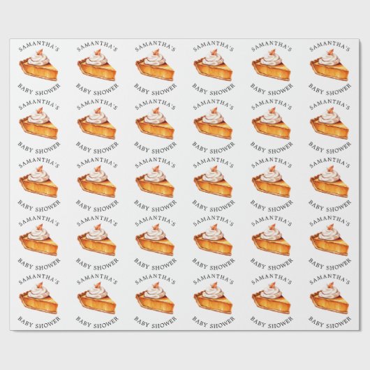 Süsse Pie Pumpkin Fall Babydusche Geschenkpapier (Flach)