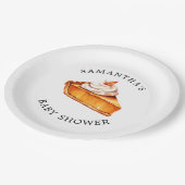 Süsse Pie Pumpkin Fall Babydusche Pappteller (Schrägansicht)