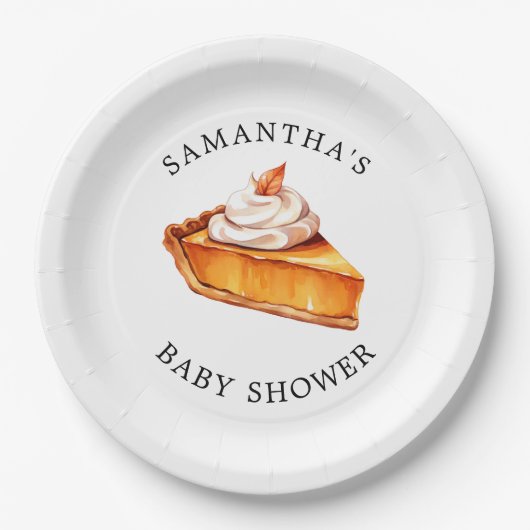 Süsse Pie Pumpkin Fall Babydusche Pappteller (Vorderseite)
