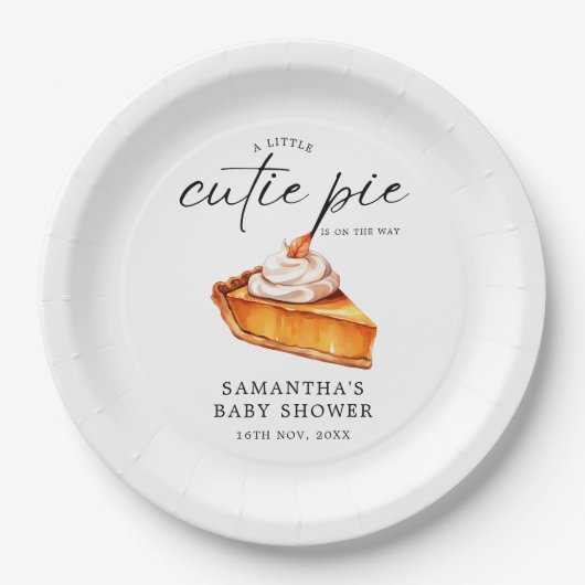 Süsse Pie Pumpkin Fall Babydusche Pappteller (Vorderseite)