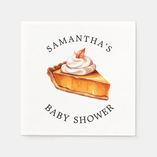 Süsse Pie Pumpkin Fall Babydusche Serviette (Vorderseite)