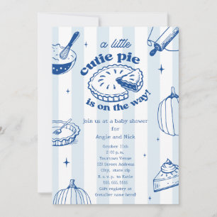 Süsse Pie Pumpkin Fall Boy Blue Baby Dusche Einladung