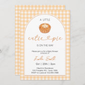 Süsse Pie Pumpkin Fall Gingham Baby Dusche Einladung (Vorne/Hinten)