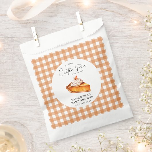 Süsse Pie Pumpkin Fall Gingham Baby Dusche Geschenktütchen (Ausgeschnitten)