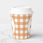 Süsse Pie Pumpkin Fall Gingham Baby Dusche Pappbecher (Links)