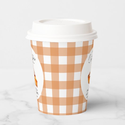 Süsse Pie Pumpkin Fall Gingham Baby Dusche Pappbecher (Links)