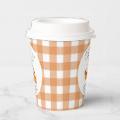 Süsse Pie Pumpkin Fall Gingham Baby Dusche Pappbecher (Rechts)