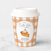 Süsse Pie Pumpkin Fall Gingham Baby Dusche Pappbecher (Vorderseite)