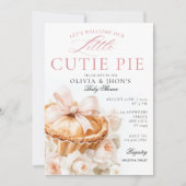 Süsse Pie Pumpkin Floral Bow Einladung (Vorderseite)