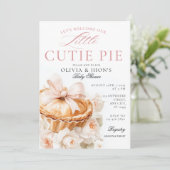 Süsse Pie Pumpkin Floral Bow Einladung (Stehend Vorderseite)