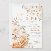 Süsse Pie Pumpkin Floral Bow Einladung (Vorderseite)