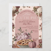 Süsse Pie Pumpkin Floral Bow Einladung (Vorderseite)