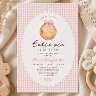 Süße-Pie-Roségingham-Baby-Shower-Einladung Einladung