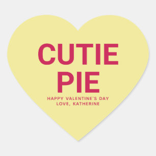 Süsse Pie Spaß niedlich Valentinstag Konversation Herz-Aufkleber