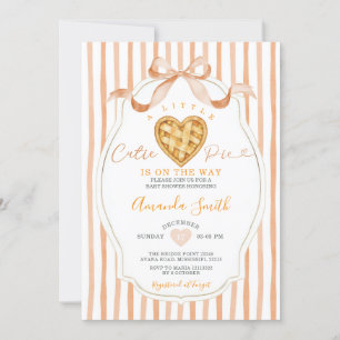 Süsse Pie Stripes Bow Babydusche Einladung