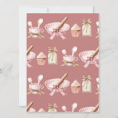 Süsse Pie | Wasserfarbe Pink Girl Babydusche Einladung (Rückseite)