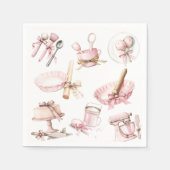 Süsse Pie | Wasserfarbe Pink Girl Babydusche Serviette (Vorderseite)