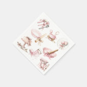 Süsse Pie | Wasserfarbe Pink Girl Babydusche Serviette (Ecke)