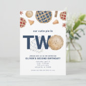 Süsse Pie zweite Geburtstagsparty Einladung (Stehend Vorderseite)