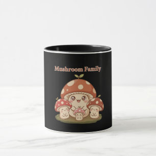 Süße Pilzfamilie Kawaii Cottagecore Tasse
